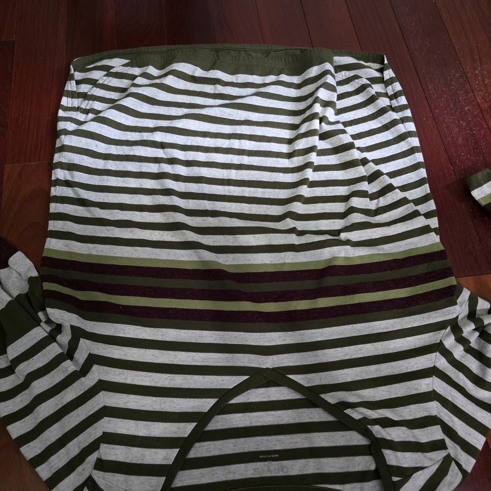 Striped Green and White Women's Shirt